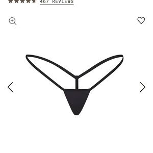 Skims Black Micro Thong XXS Onyx